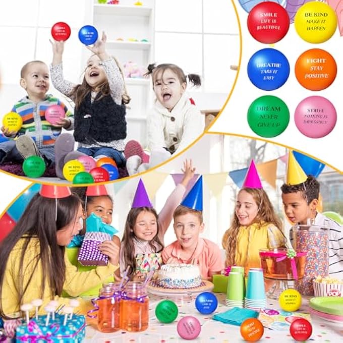 Sotiff 30 Pcs Motivational Stress Ball Bulk 2.75 Inch Inspirational Stress Ball Employee Appreciation Gift Large Relief Anxiety Toys with Quotes Hand Exercise Toy for Kid Adult Coworker(Stylish) - Image 5
