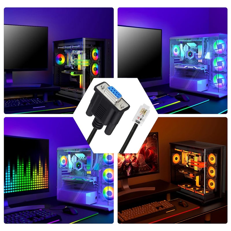 كابل RJ9 4P4C إلى DB9 RS232 كونسول، حبل PVC لتوصيل شبكة مستقر - Image 3