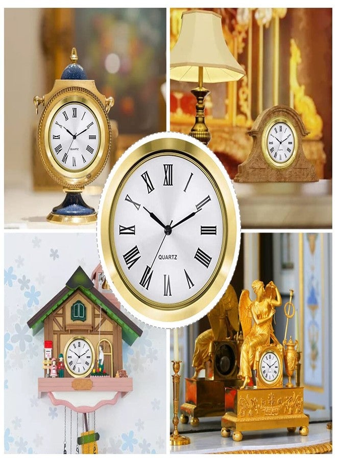 Eforcase إطار ساعة دائري من إيفوركيس، 2.2 بوصة / 55 مم، حركة كوارتز، أرقام رومانية، حواف ذهبية - Image 4