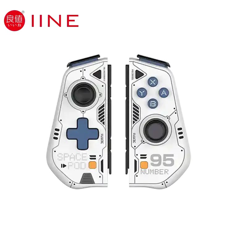 Iine Mecha Split L940 Left and Right Joy-Con Controllers for Oled Console, 3rd Gen Elite Split Grip NS, White - Image 1
