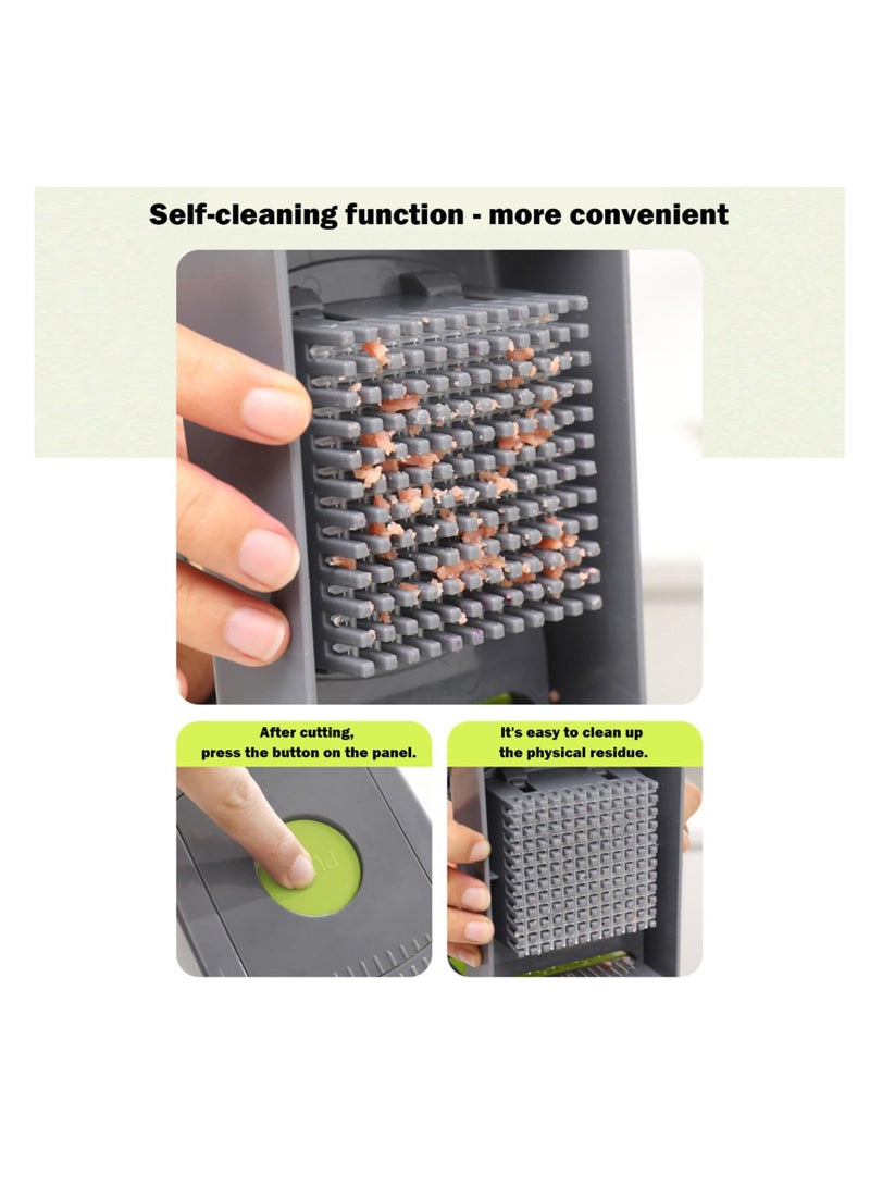 SOLARAE مفرمة خضار، 15 في 1 مفرمة خضار، قاطع جبن، مفرمة طعام مع حاوية، قاطع خضار، قاطع مانوليني، أدوات مطبخ متعددة الوظائف للبصل، الخيار، البطاطس - Image 3