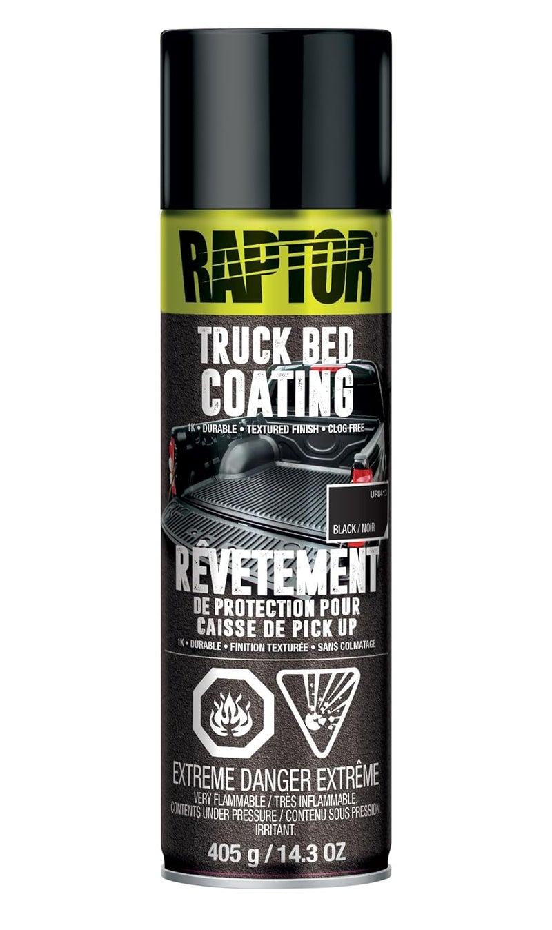 U-POl Raptor 1K Bed Liner Aerosol Black, 14.3 Ounce Truck Bed Bedliner Coating - 6 Pack - Image 2