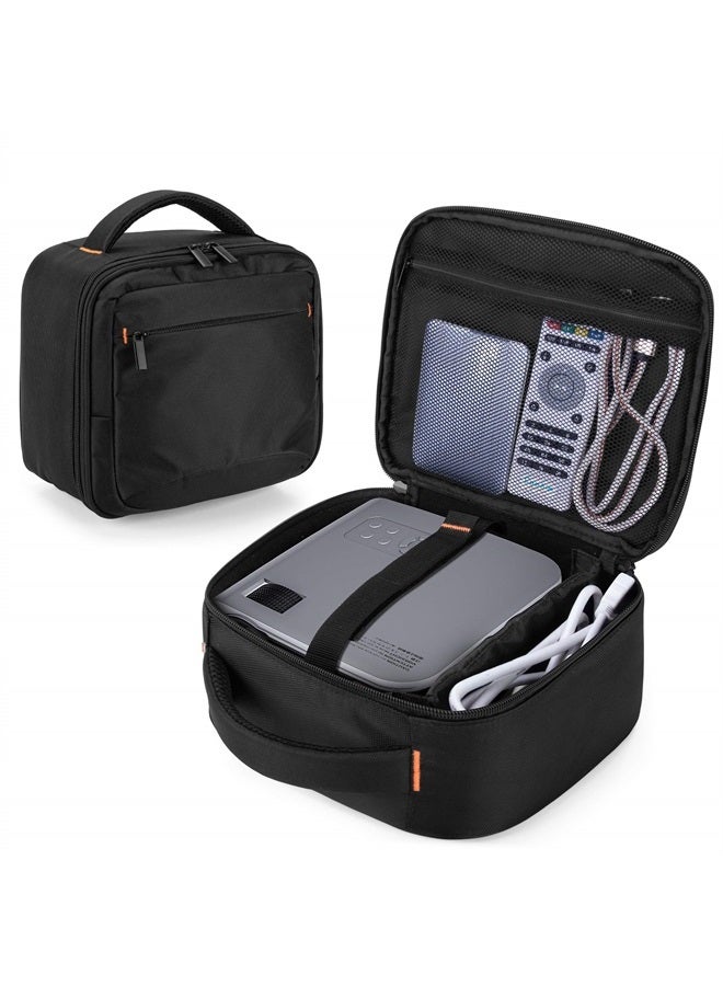 CURMIO Projector Case, Mini Projector Carrying Bag Compatible for DR.J Professional and QKK Mini Projector, Black  - Image 4