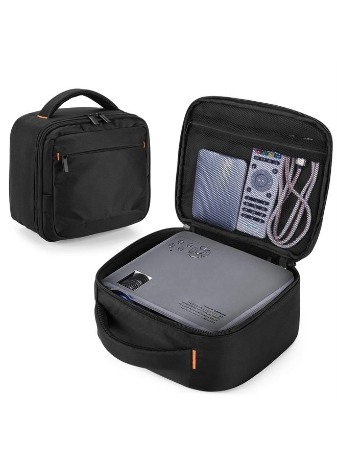 CURMIO Projector Case, Mini Projector Carrying Bag Compatible for DR.J Professional and QKK Mini Projector, Black  - Image 1