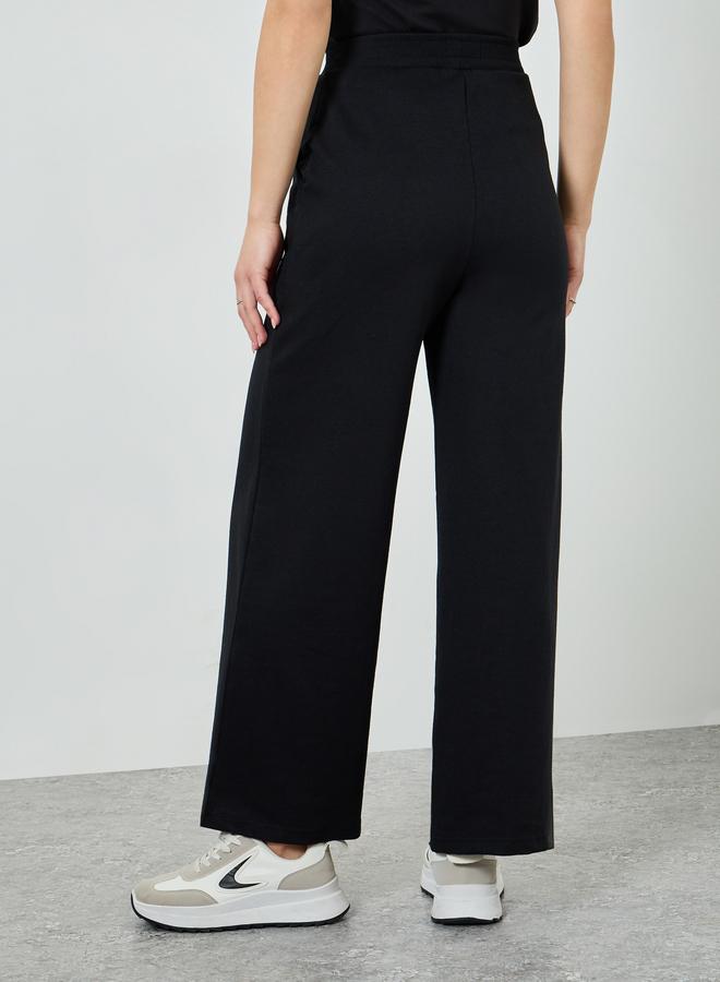 Styli Women Black Wide Leg Joggers - Image 4