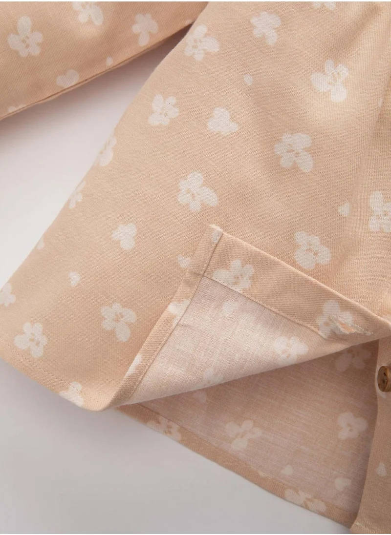 DeFacto Regular Fit Twill Flower Long Sleeve Shirt