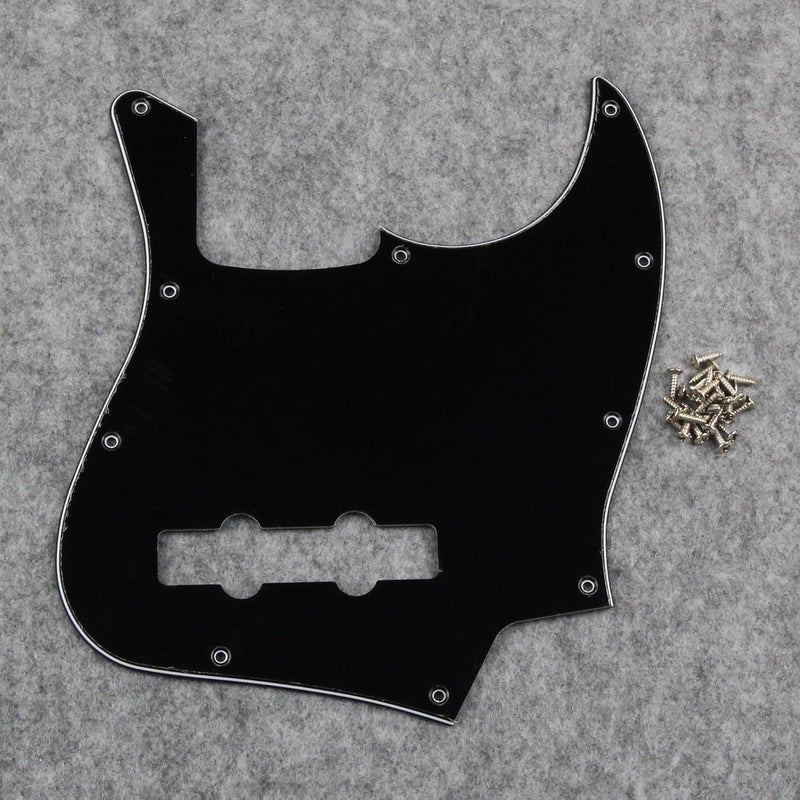 FLEOR 3Ply Black 10 Hole J Bass Pickguard Scratch Plate Pick Guards for 4 Strings American/Mexican Standard J Bass Part - Image 2
