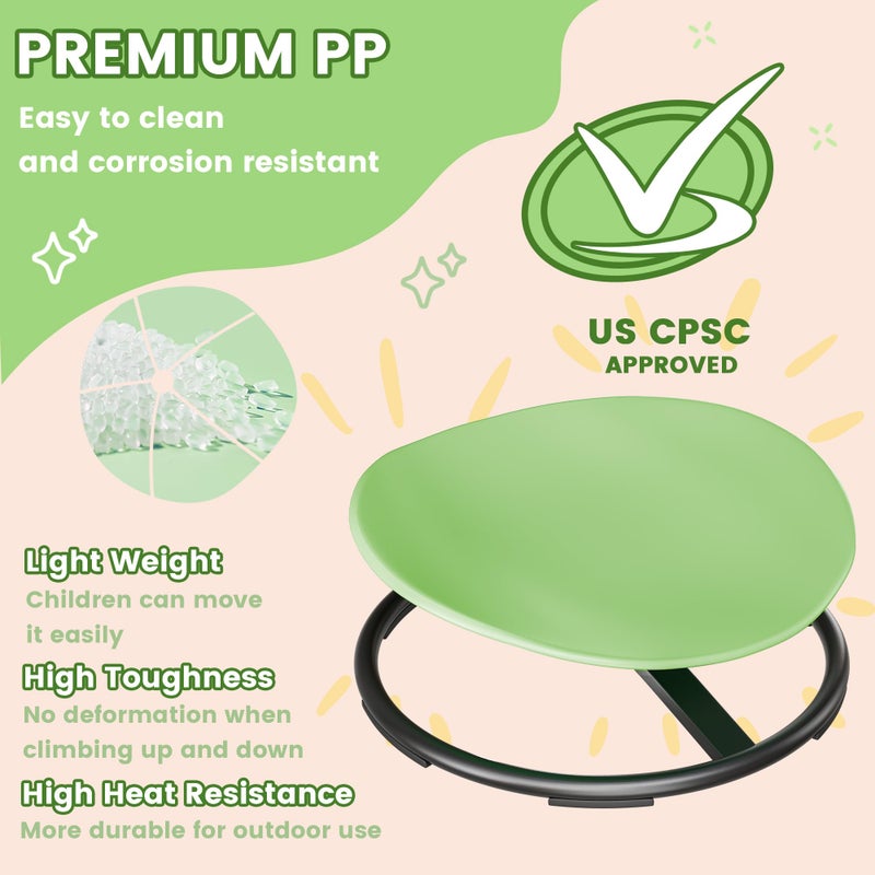 Pterying 21" L Ã— 19" W Large Size Spinning Chair for Autistic Kids, Toddler Sensory Chair, Sensory Toys Gifts for Kids with Autism & ADHD, Outside/Indoor Toys for Kids Ages 4-8, Light Green - Image 4