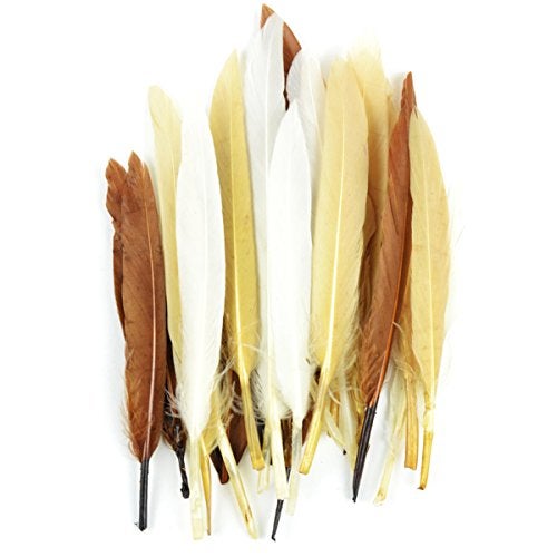 Touch of Nature 38297 24-Piece Mini Indian Feathers for Crafting, 3-Inch, Earth Mix - Image 3