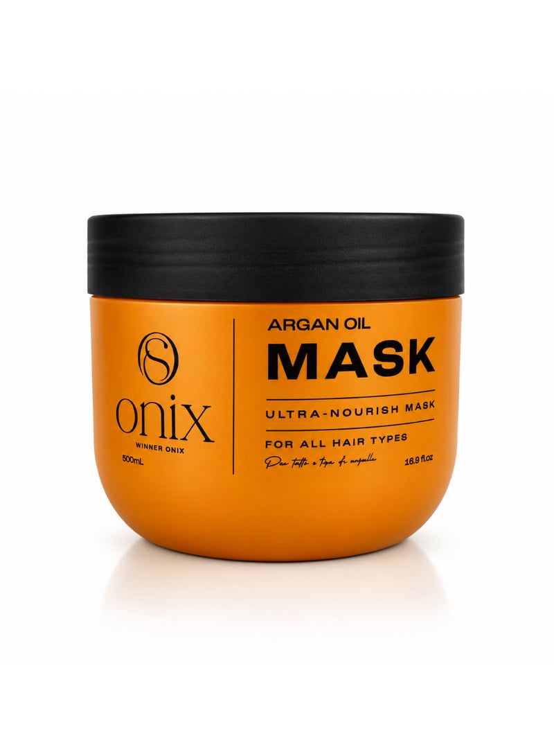 ONIX Gold Argan Hair Mask | Deep Conditioning Hair Treatment with Argan Oil | For Dry & Frizzy Hair | Suitable for All Hair Types | 500 ml
