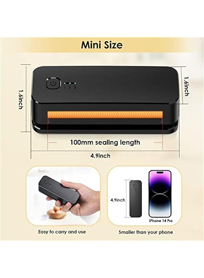 ANKOVO Rechargeable Mini Bag Sealer - Quick Seal Bags Machine with 3 Adjustable Gears and 3000mAh Battery - Ideal for Snack Bags, Mylar Bags, and Food Storage - Image 5