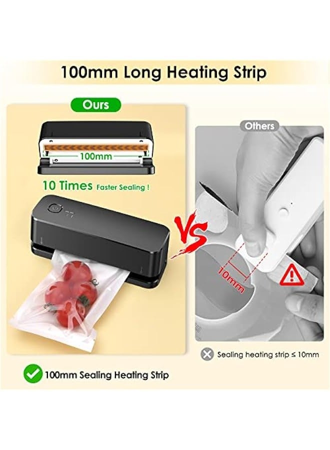 ANKOVO Rechargeable Mini Bag Sealer - Quick Seal Bags Machine with 3 Adjustable Gears and 3000mAh Battery - Ideal for Snack Bags, Mylar Bags, and Food Storage - Image 3