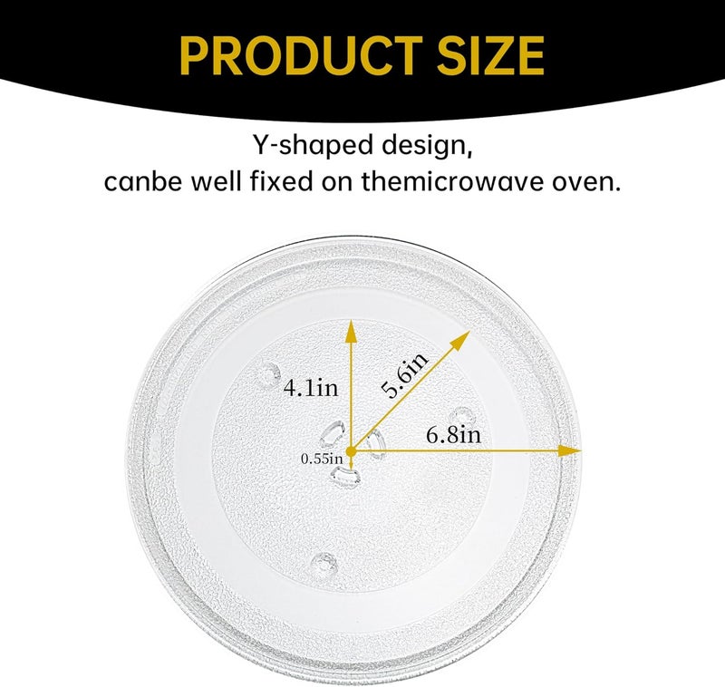 Rotaglass 13.5" Microwave Glass Turntable Plate, 13.5" / 34.3cm Microwave Tray Replacement Glass Plate, Glass Tray Replacement for LG,Samsung，GE, Magic Chef, Hotpoint, Panasonic, Kenmore, etc - Image 2