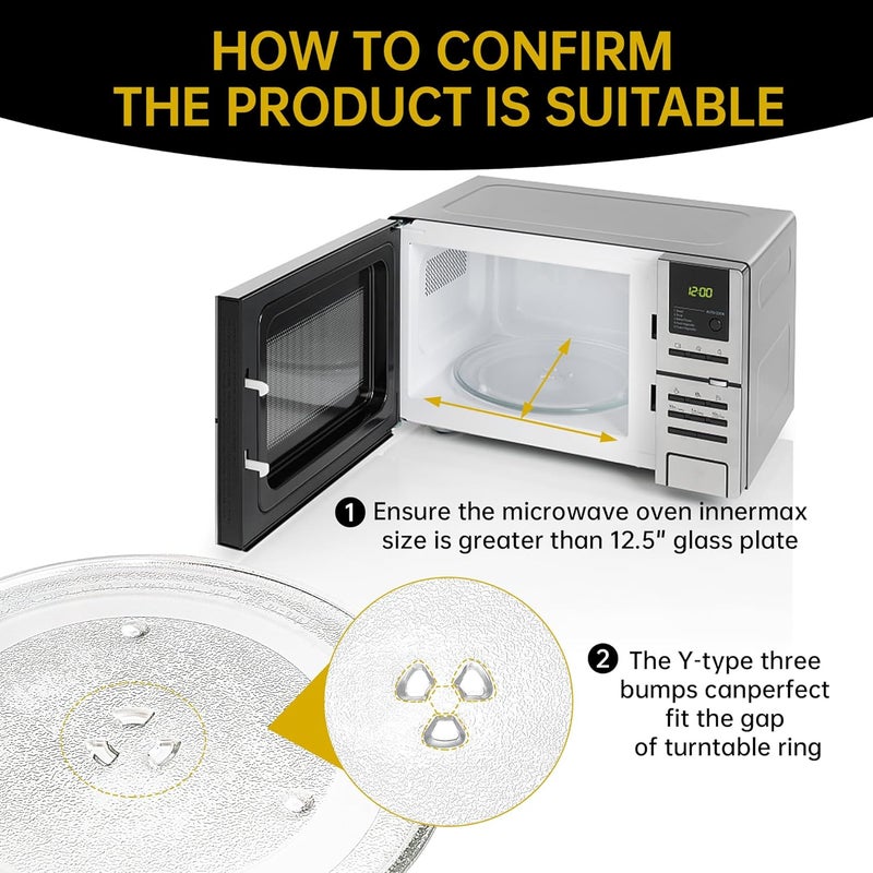 Rotaglass 13.5" Microwave Glass Turntable Plate, 13.5" / 34.3cm Microwave Tray Replacement Glass Plate, Glass Tray Replacement for LG,Samsung，GE, Magic Chef, Hotpoint, Panasonic, Kenmore, etc - Image 4