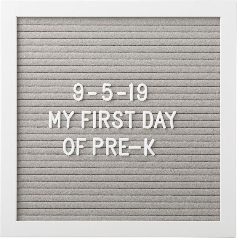 pearhead Classic Wooden Letterboard, Gender-Neutral Baby Keepsake Nursery Décor, Photo Prop Message Board, Gray And White - Image 3