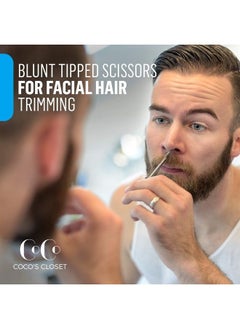 Cocos Nose Hair Scissors for Men and Women, Small Beauty Scissors, Larger Finger Holes, Grooming Scissor for Trimming Eyebrows, Ear Hair and Beard