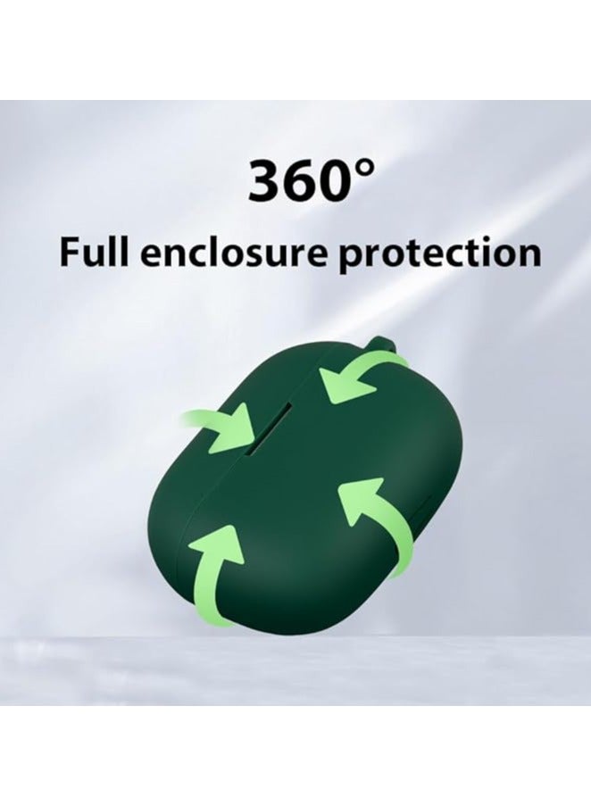 Silicone Protective Case Cover for Realme Buds T300 Earphones with Keychain Cover (Black) - Image 4