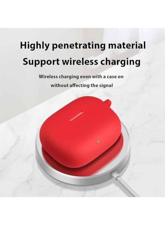 Silicone Protective Case Cover for Realme Buds T300 Earphones with Keychain Cover (Black) - Image 5