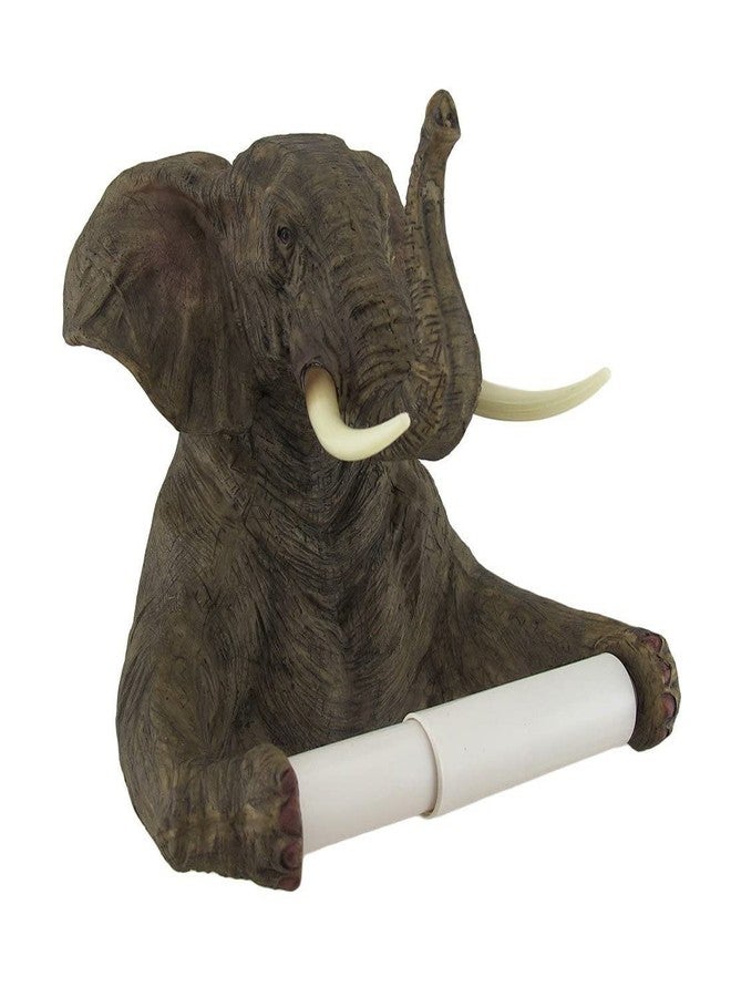 Ebros Gift Ebros Pachyderm Servant Safari Elephant Holding Toilet Tissue Paper Holder Figurine Home Decor Great Gift for Savanna Lovers Elephant Fans Excellent Decor for Toilets Powder Rooms - Image 3