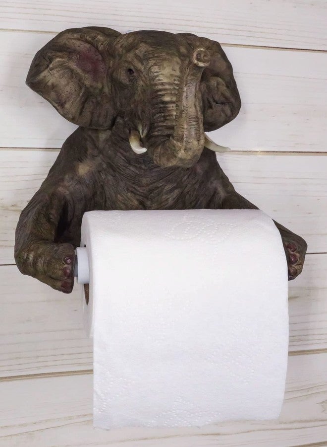 Ebros Gift Ebros Pachyderm Servant Safari Elephant Holding Toilet Tissue Paper Holder Figurine Home Decor Great Gift for Savanna Lovers Elephant Fans Excellent Decor for Toilets Powder Rooms - Image 5