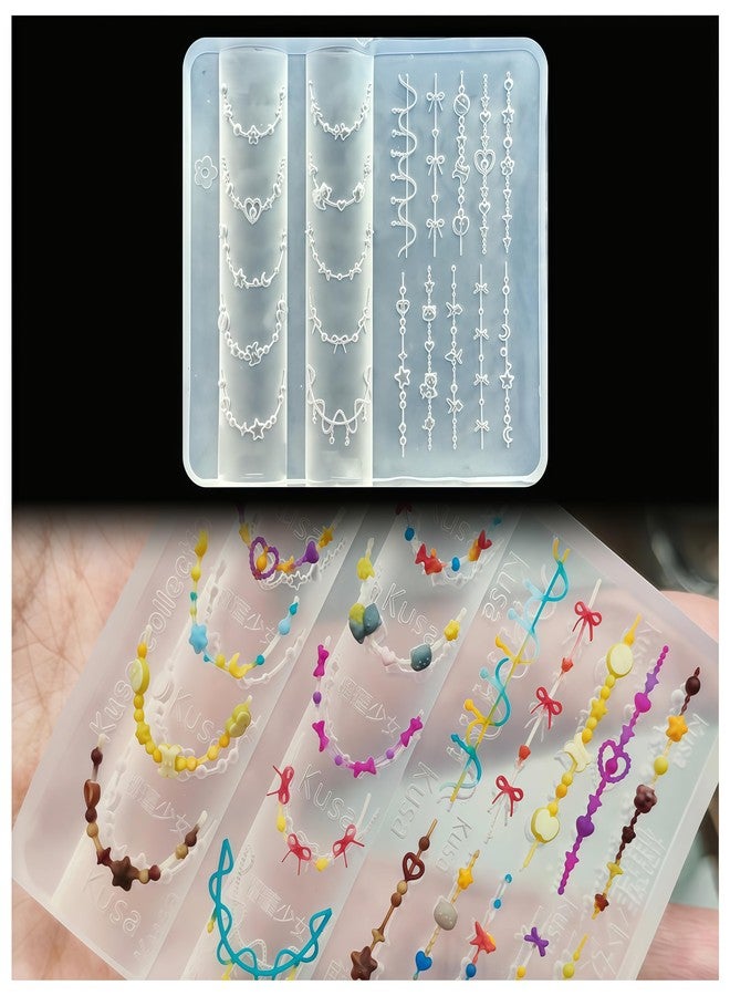 BHCCXZ 3D Bead Necklace Gel Nail Art Mold Arts Resin Chain Molds for Accessories Supplies Bead Silicone Tools Cute Nails Style - Image 1
