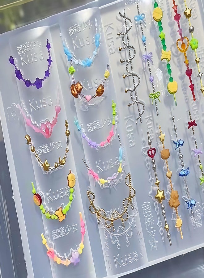 BHCCXZ 3D Bead Necklace Gel Nail Art Mold Arts Resin Chain Molds for Accessories Supplies Bead Silicone Tools Cute Nails Style - Image 5