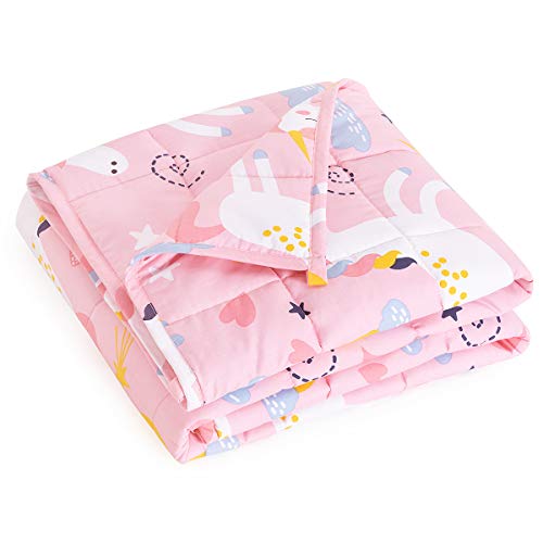 Mr Sandman 5 lbs Weighted Blanket for Twin Size Bed Perfect for 4060lb Organic Cotton Heavy Blanket with Premium Glass Beads  36 x 48 Rainbow Unicorn