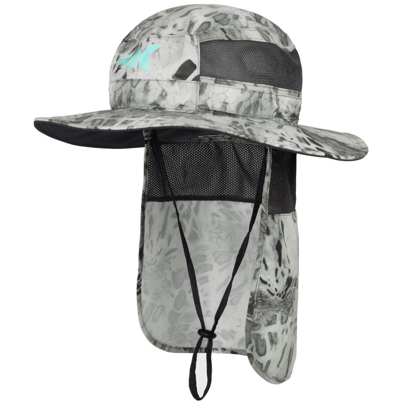 KastKing UPF 50 Boonie Hat Fishing Hat with Removable Neck Flap Sun Hats,Silver - Image 1
