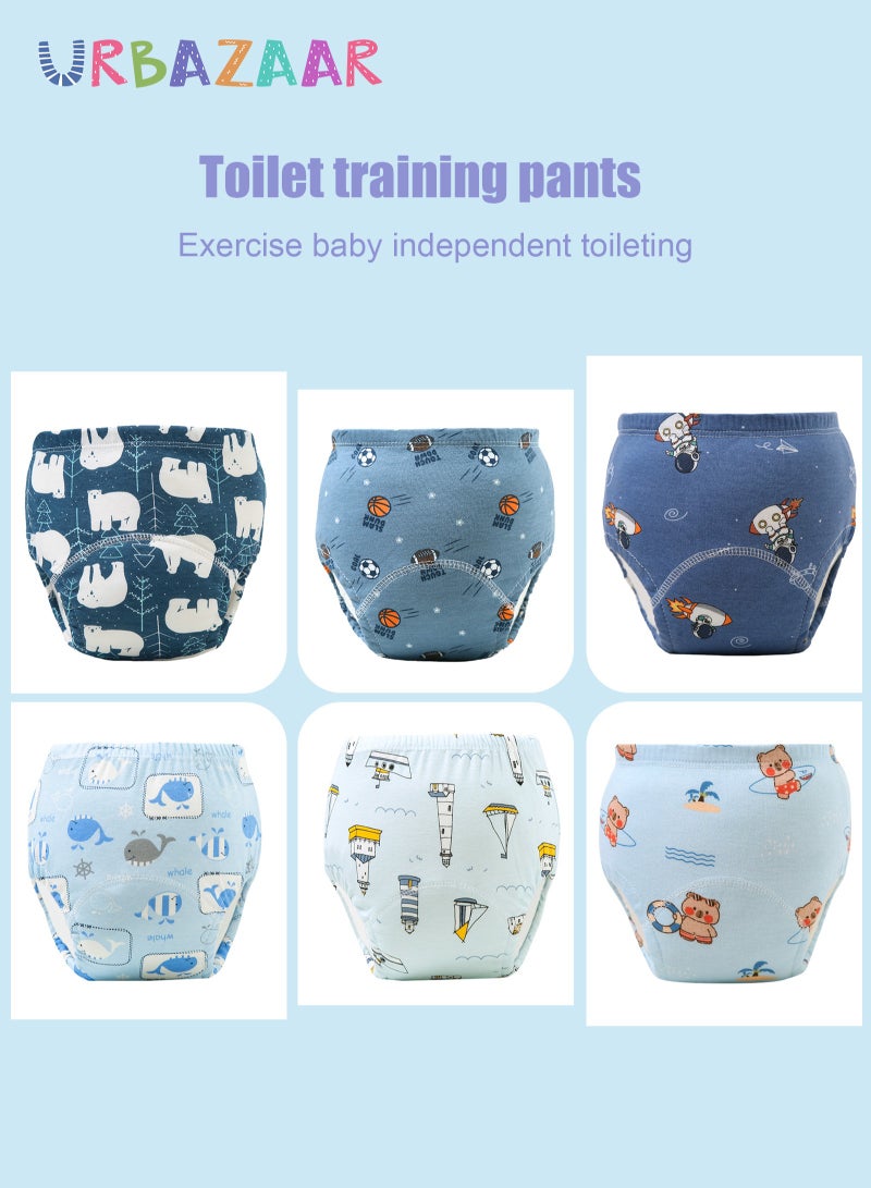 URbazaar Baby Potty Training Underwear for Boys and Girls, 6 Pack Absorbent Training Pants for Toddlers with Printed Reusable Cotton Toilet Training Pants for 12-18kg Kids (2-4 Years)  - Image 2