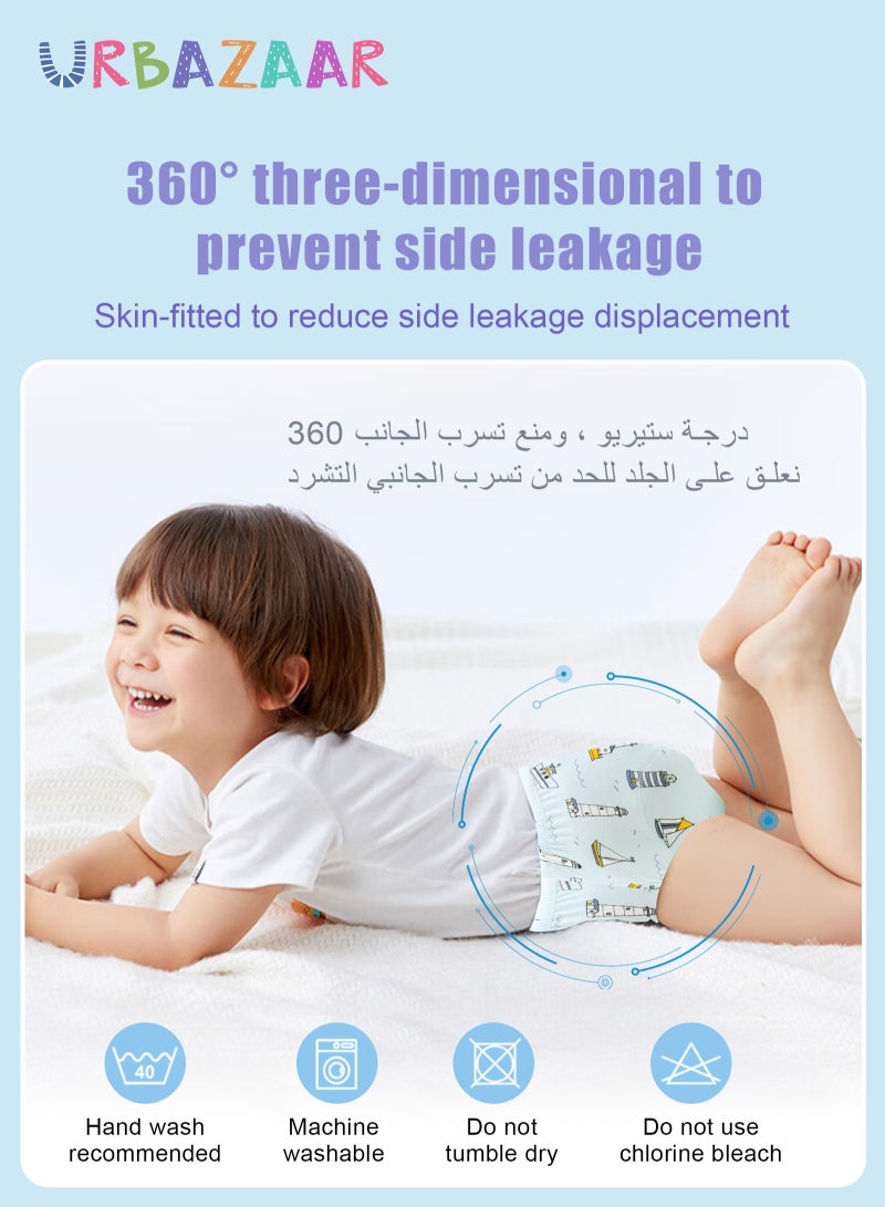 URbazaar Baby Potty Training Underwear for Boys and Girls, 6 Pack Absorbent Training Pants for Toddlers with Printed Reusable Cotton Toilet Training Pants for 12-18kg Kids (2-4 Years)  - Image 5