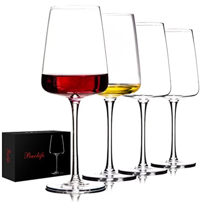 Hand Blown Red Wine Glasses Set of 4 Premium Crystal Wine Glasses With Long Stem, 19 oz Unique Gift for Father's Day, Wedding, Birthday Ideal for Restaurants, Home Bar - Image 1