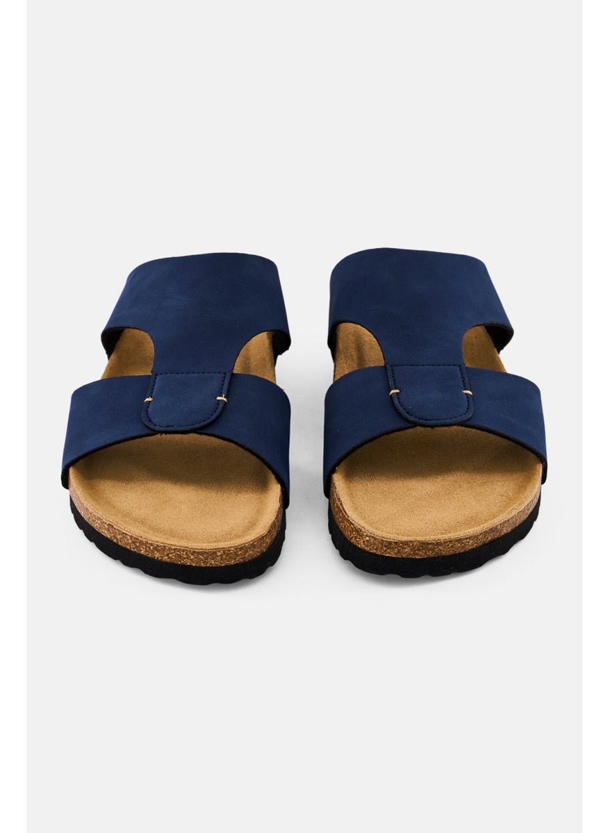Algspar Men Slip On Cork Sandals, Navy Blue  - Image 4