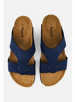 Algspar Men Slip On Cork Sandals, Navy Blue  - Image 3