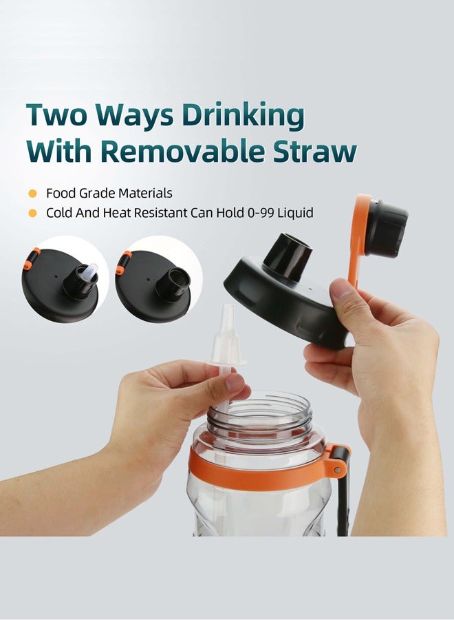 شوتاي زجاجة مياه رياضية من شوتاي سعة 2.5 لتر / 3.1 لتر بقشة قابلة للازالة، زجاجة مياه خالية من مادة BPA ومقاومة للتسرب، ابريق ماء كبير للياقة البدنية وصالة الالعاب الرياضية والتخييم، لون ازرق - Image 4