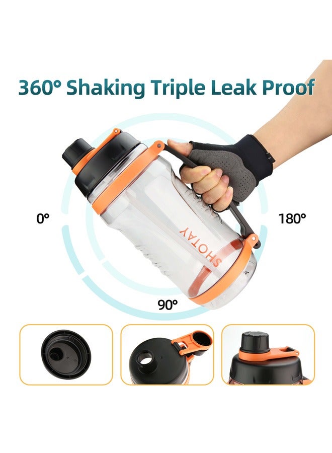 شوتاي زجاجة مياه رياضية من شوتاي سعة 2.5 لتر / 3.1 لتر بقشة قابلة للازالة، زجاجة مياه خالية من مادة BPA ومقاومة للتسرب، ابريق ماء كبير للياقة البدنية وصالة الالعاب الرياضية والتخييم، لون ازرق - Image 3