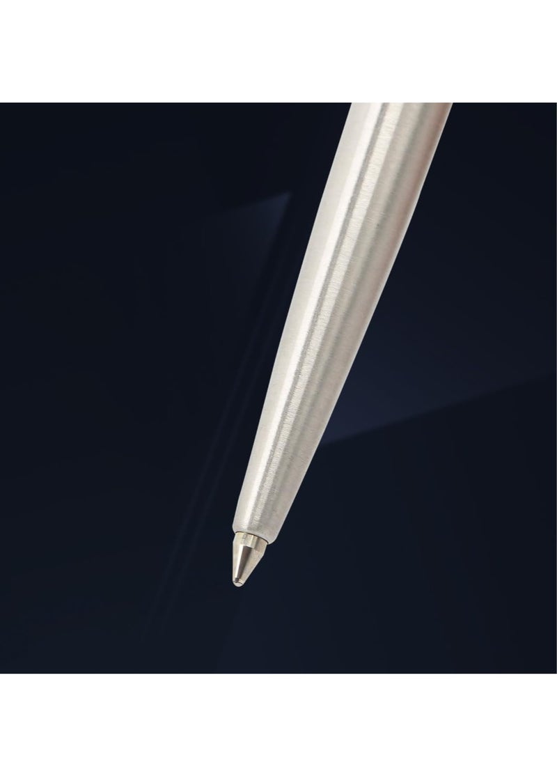 باركر قلم باركر كلاسيك من الفولاذ المقاوم للصدأ ذو حواف ذهبية| لون الحبر - أزرق | مثالي للاستخدام في الشركات | قلم النخبة للمحترفين - Image 3