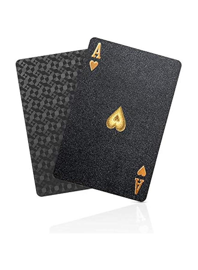 Diamond Waterproof Black Playing Cards,  HD, Deck of Cards (Black) - Image 1