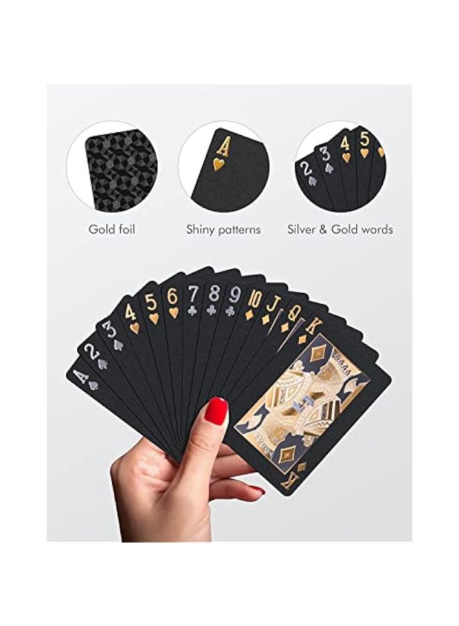 Diamond Waterproof Black Playing Cards,  HD, Deck of Cards (Black) - Image 2