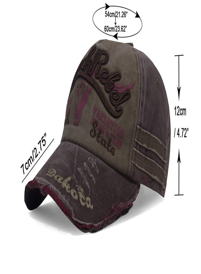 Aavjo , Denim Stylish Cotton Cap for Men Women Boys (Fit to Head Size - Approx 54CM to 60CM)- Black Rebel - Coffee - Image 3