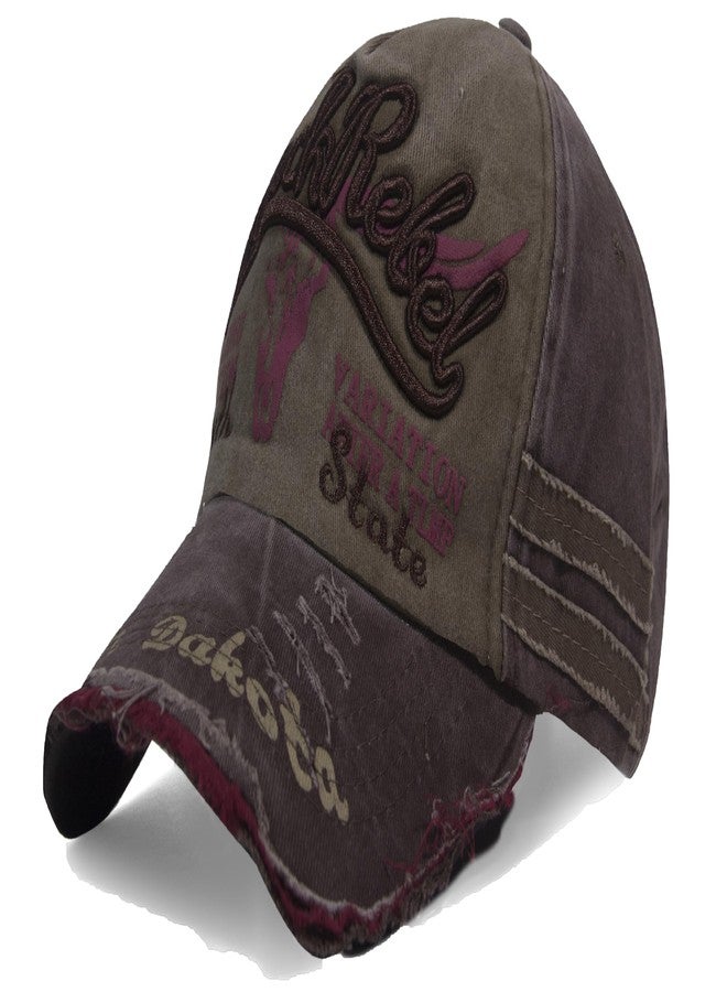 Aavjo , Denim Stylish Cotton Cap for Men Women Boys (Fit to Head Size - Approx 54CM to 60CM)- Black Rebel - Coffee - Image 2