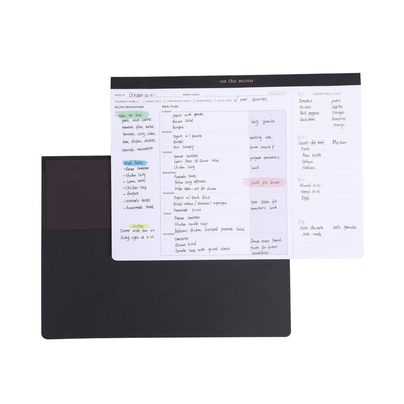 ZERONE CENTRE Weekly Meal Planner with Recipes and Grocery List Magnetic Notepad For Fridge - 8.5x11'' Menu Planning Pad With 54 Sheets Tear Off Shopping List For Family Dinner Menu and Meal Prep Planning - Image 1