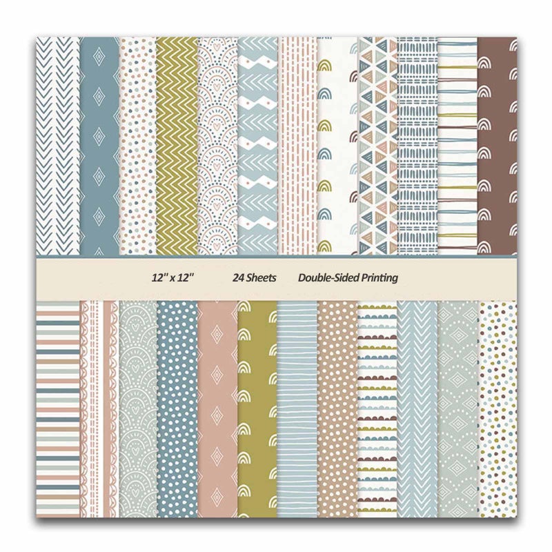 MIATTCLD Scrapbook Paper Pads 12x12 Decorative Craft Paper, MIATTCLD 24 Sheets Double-Sided Vintage Cardstock Papers, Colored Patterned Papers Pack - Image 1