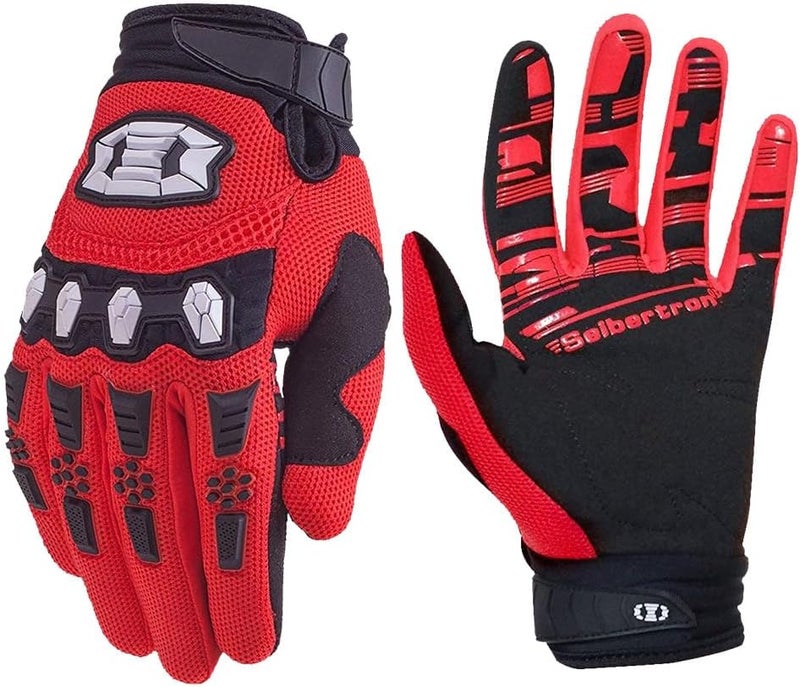 Seibertron قفازات سبيرترون ديرتبوا unisex BMX MX ATV MTB للسباقات - كاملة الأصابع مع تقنية التعرف على اللمس - Image 1