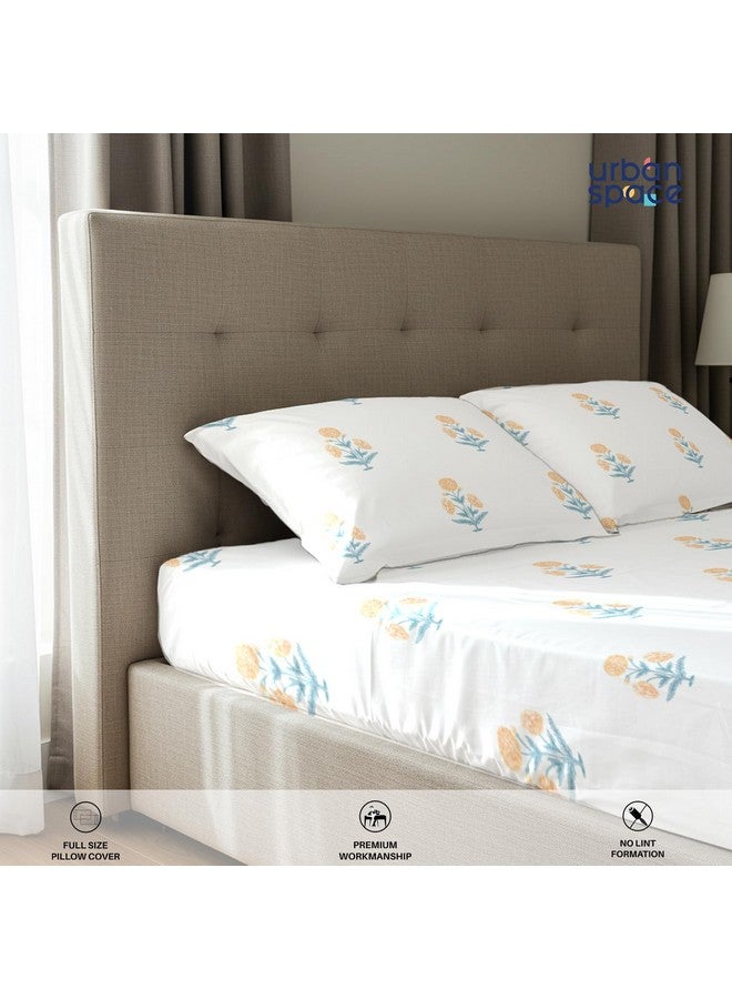 Urban Space Urban Space Serene 200 TC 100% Cotton Bedsheet for King Bed, Cotton King Bedsheet with 2 Pillow Covers (Sunflower - Yellow, Size 108 x 108 inches)  - Image 4