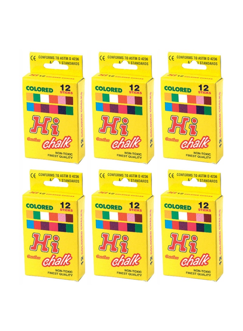HI Colored Dustless Chalk Non Toxic Finest Quality 12 Sticks - Image 1