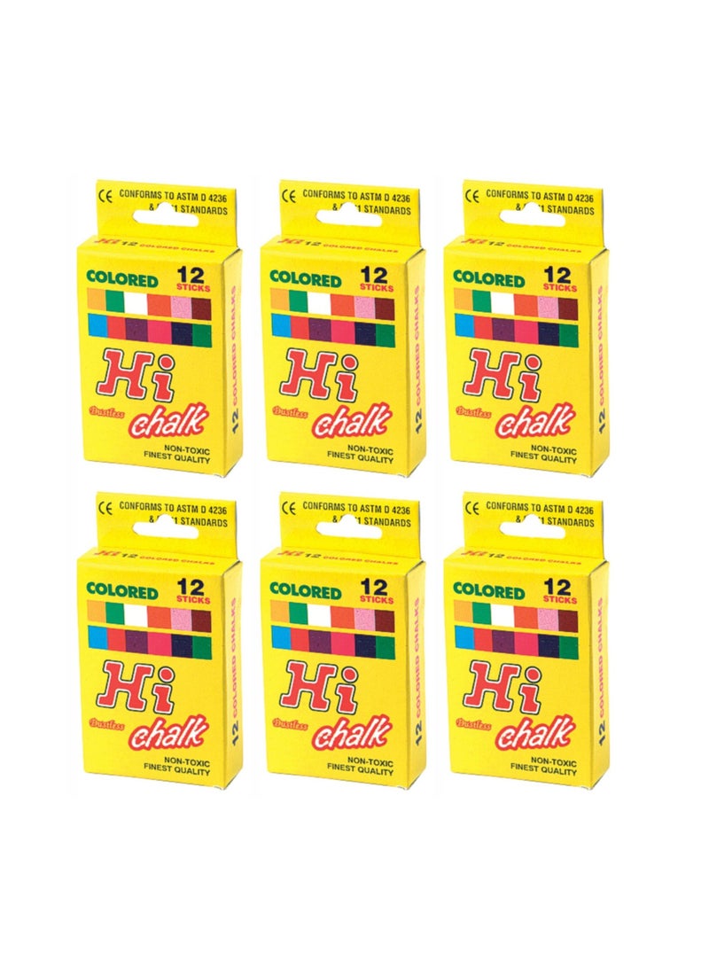 HI Colored Dustless Chalk Non Toxic Finest Quality 12 Sticks - Image 2