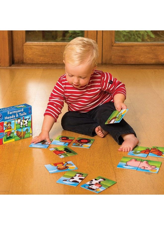 ORCHARD TOYS - Moose Farmyard Heads & Tails Game. A First Matching Activity That Develops Into A Fun Game. 24 Chunky Cards. Age 18 Months+. 1 4 Players - Image 1