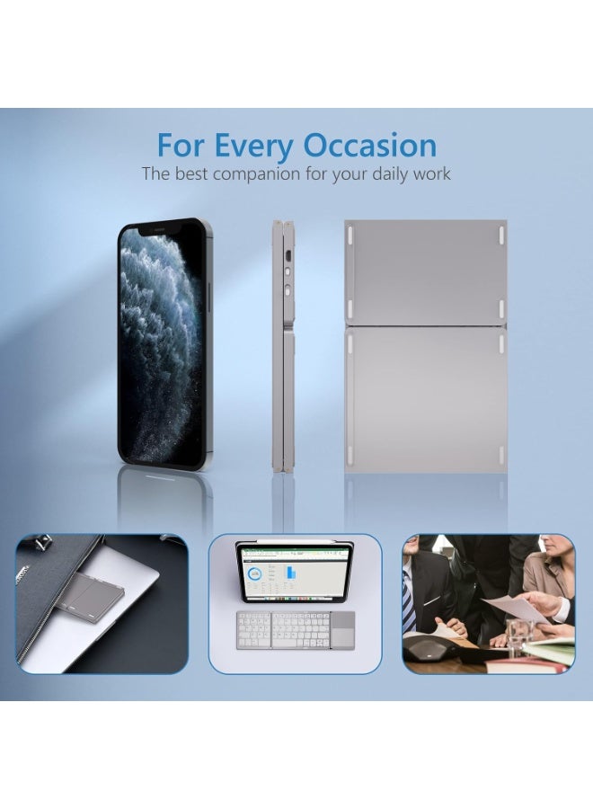 أصدقاء متألقة لوحة مفاتيح قابلة للطي صغيرة مع لوحة لمس متوافقة مع لوحة مفاتيح قابلة للطي لاسلكية بلوتوث 3.0 لجميع الأجهزة - Image 5