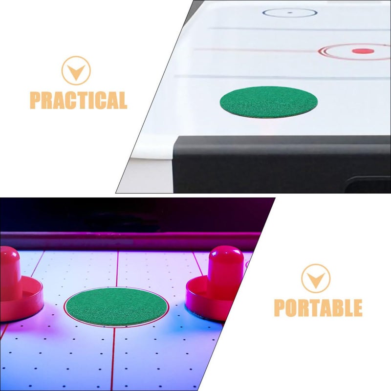Self Adhesive Air Hockey Pushers Handles Set with 6 Green Felt Pads 74mm Table Accessories - Image 4