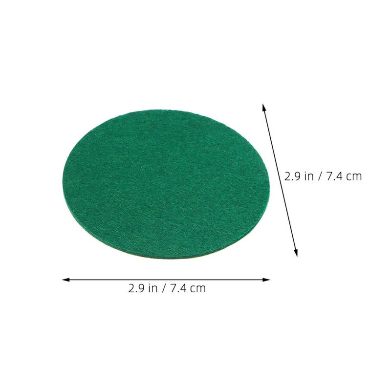 Self Adhesive Air Hockey Pushers Handles Set with 6 Green Felt Pads 74mm Table Accessories - Image 3
